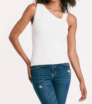 charlie cutout rib tank in white