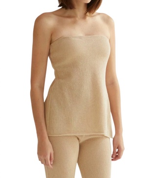 brookie crochet tube top in sand