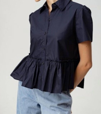 peplum top in navy