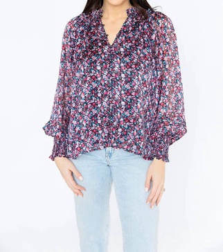 haddie long sleeve blouse in passion punch