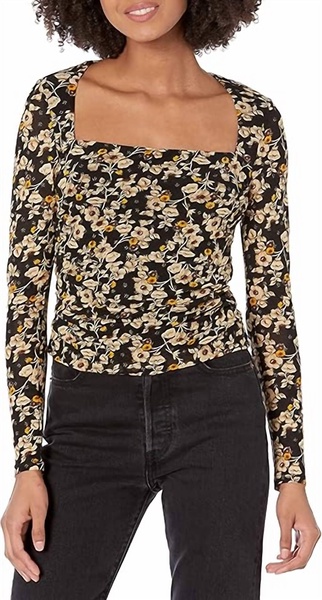 demelza top in black/gold