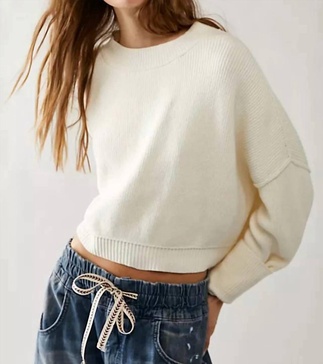 easy street crop sweater in moonglow
