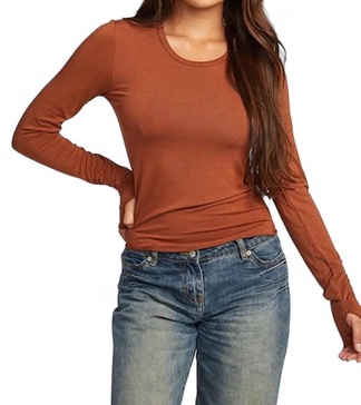 moonlight long sleeve tee in whiskey