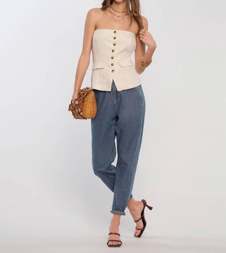 silena off shoulder top in putty