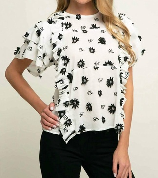 zoe top in black/white