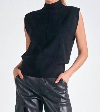 chelcie sleeveless sweater in black