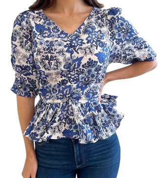 charley top in royal blue