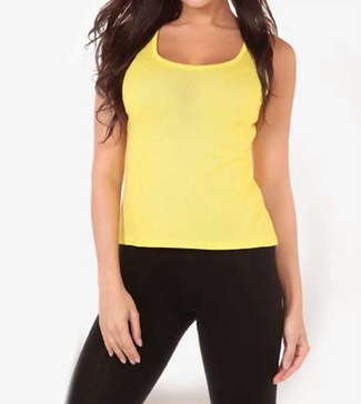 bra-friendly knit tank in yellow