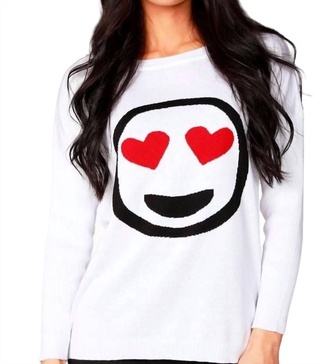 hearts emoji top in white