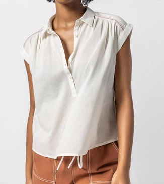 easy yoke blouse in white