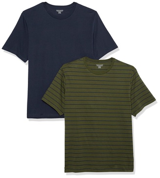 Amazon Essentials Men's Short Sleeve T-Shirts, Slim-Fit, Crewneck, Pack of 2