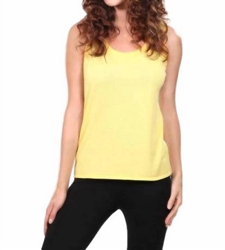bra friendly tank top in yellow
