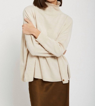 cashmere blend sweater in ecru