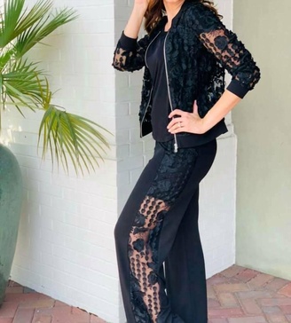 alexa black palazzo pant