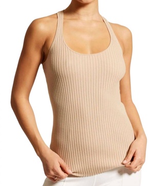 color block tank top in irish cream