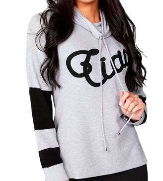 ciao crew neck sweater in gray/black