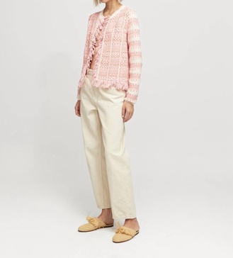 peran jacket in beige/coral