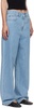 Blue Low Waist Wide Leg Jeans