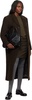 Brown 3 Button Boucle Wool Coat