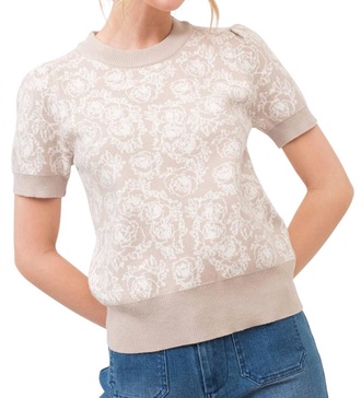 love you so short sleeve sweater in taupe