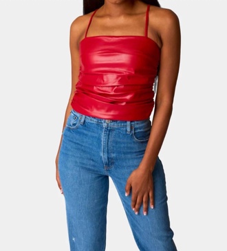 jolee tank top in crimson