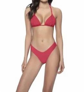 avalon high cut teeny bikini bottom in red