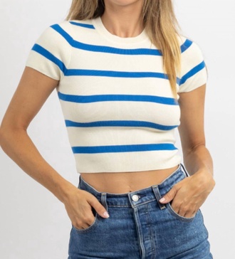 wednesday bold stripe top in blue