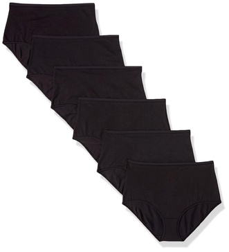 Amazon Essentials Women's Cotton High Waisted Underwear - Discontinued Colors, Pack of 6