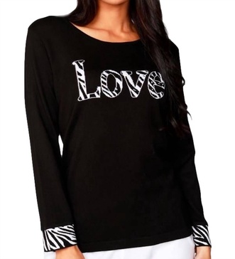 love scoop neck sweater in black