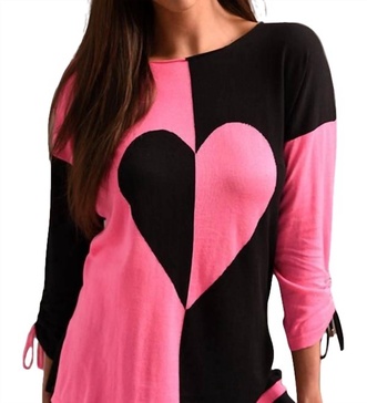 heart sweater in black multi