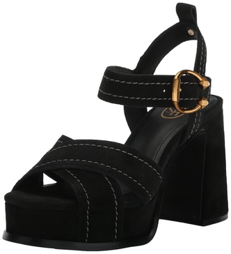 ASH Women's Melany Platform Sandal-Stylish High Heel with Adjustable Ankle Strap, Cushioned Footbed Heeled