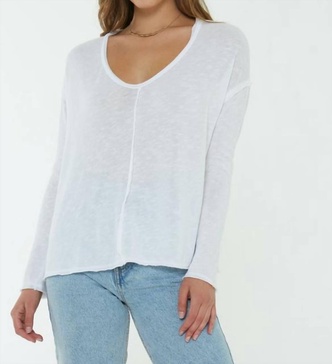 get up & go longsleeve top in white