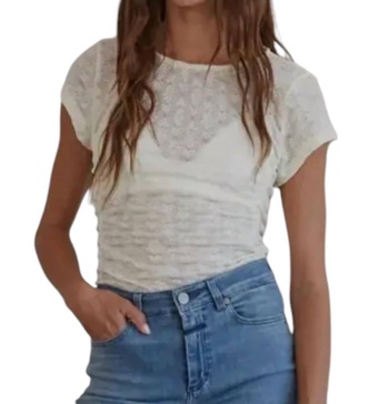 fields of daisy's lace ruched top in white