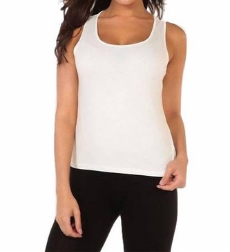 bra-friendly tank top in white