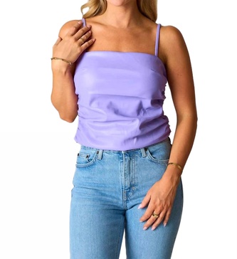 jolee vegan leather tank top in lilac
