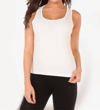 bra-friendly tank top in cream