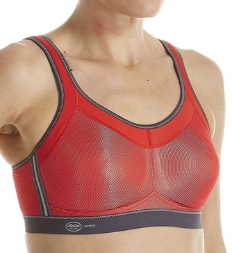 active momentum wire free sports bra in red