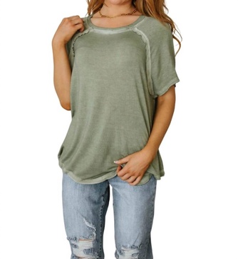 mineral wash t shirt in olive