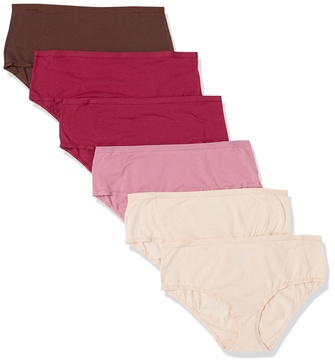Amazon Essentials Women's Cotton Midi Brief Underwear - Discontinued Colors, Pack of 6