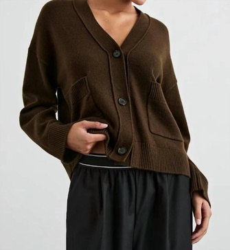 lindi cardigan in dark moss