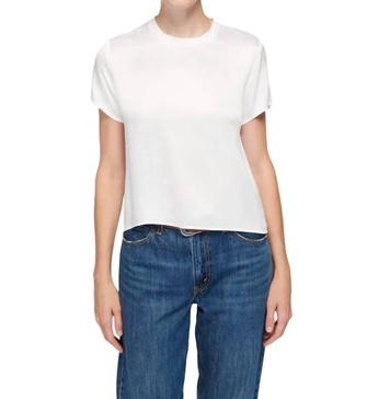 marie boxy crop top in white