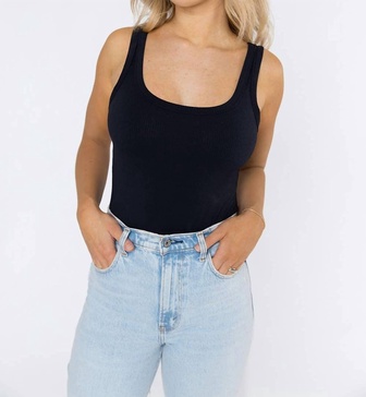 sawyer scoop neck bodysuit in black