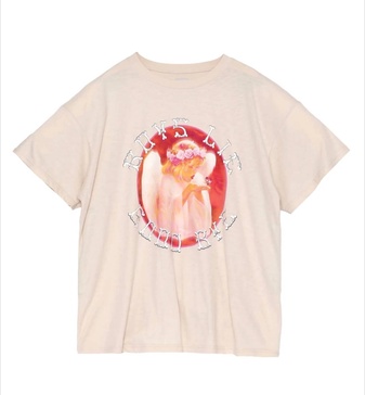goodbye again boyfriend tee in peach