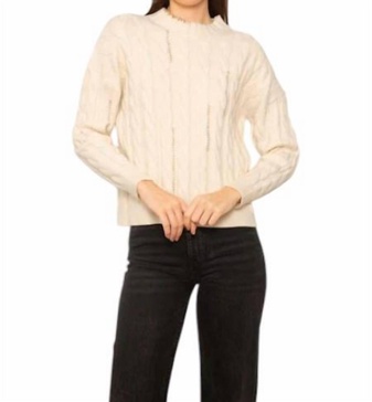 casey whipstitch cable sweater in ivory