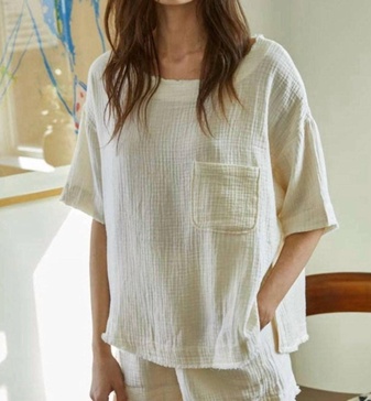 muslin top in ivory