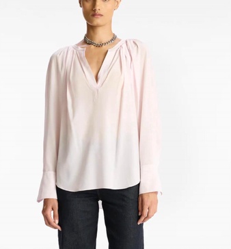 nomad silk top in calcite