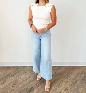 allison wide leg denim jeans in stone wash