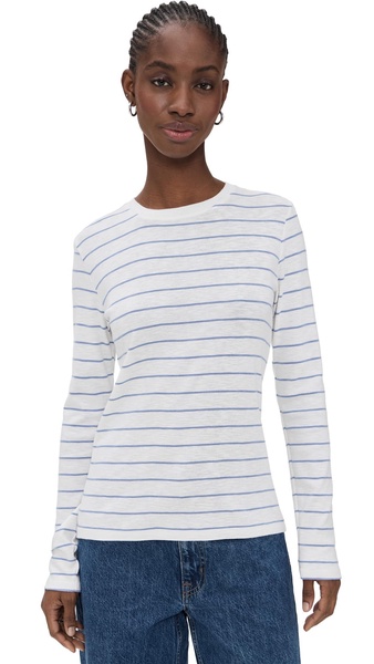 Vince Women's Striped Long Sleeve Crew Tee