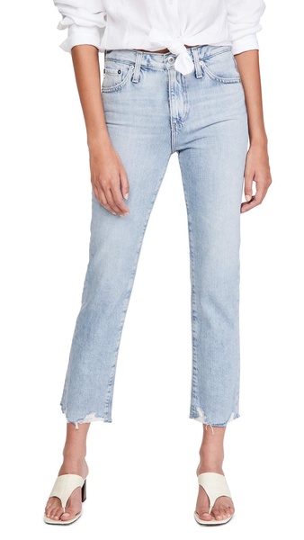 AG Adriano Goldschmied Women's Isabelle High-Rise Straight Leg Crop Jean with Destroyed Hem