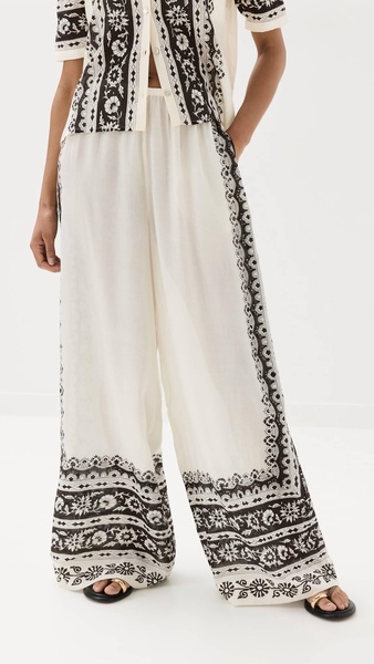 margie noir riviera pants in cream & black